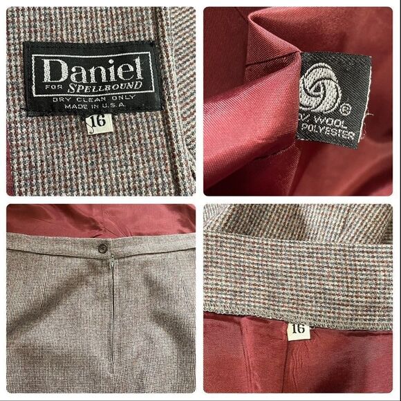 Daniel for Spellbound Vintage 💯% Wool Blazer & Skirt Set Sz 16 - Picture 16 of 16